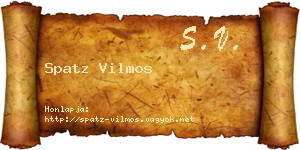 Spatz Vilmos névjegykártya